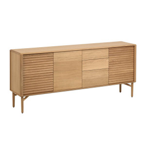 Credenza Lenon 3 ante 3 cassetti legno e impiallacciatura rovere 200x86 cm FSC MIX Credit