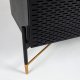Credenza Milian 3 ante impiallacciata frassino e acciaio finitura nera e oro 159 x 85 cm dettaglio