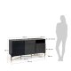Credenza Milian 3 ante impiallacciata frassino e acciaio finitura nera e oro 159 x 85 cm dimensioni