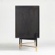 Credenza Milian 3 ante impiallacciata frassino e acciaio finitura nera e oro 159 x 85 cm vista