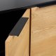 Credenza Savoi 4 ante MDF laccato nero e acciaio verniciato nero 165 x 80 cm dettaglio