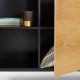 Credenza Savoi 4 ante MDF laccato nero e acciaio verniciato nero 165 x 80 cm dettaglio