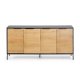 Credenza Savoi 4 ante MDF laccato nero e acciaio verniciato nero 165 x 80 cm vista