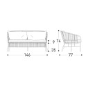Cricket Divano 2 posti 148D2 Varaschin dimensioni