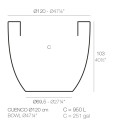 Cuenco Vaso 120x120x103 cm Vondom dimensioni