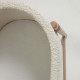 Culla Adara in tessuto effetto lana bianco e legno massello difaggio 69 x 46 cm dettaglio