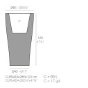 Curvada Vaso 65x65x120 cm Vondom dimensioni