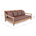 Daybed Bali wine Bizzotto dimensioni