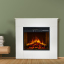 Camino elettrico da terra in legno bianco Michelangelo 96x36x90 Divina Fire ambientazione