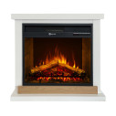 Camino elettrico da terra Stoccolma in legno bianco 75x28x70 Divina Fire vista
