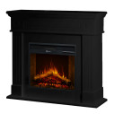 Camino elettrico da terra Cambridge in legno Nero 110x36x100 Divina Fire vista