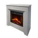 Camino elettrico da terra Bellini in legno effetto Cemento 96x35x96 Divina Fire vista