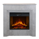 Camino elettrico da terra Bellini in legno effetto Marmo Bianco 96x35x96 Divina Fire vista