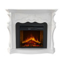 Camino elettrico caminetto da terra Parigi in legno Bianco 123x39x100 Divina Fire vista