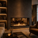 Camino a bioetanolo da incasso bifacciale 120x50 Venere 120 Topline Divina Fire ambientazione