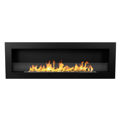 Camino a bioetanolo da incasso parete 120x40 Livorno 120 Nero 
