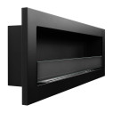 Camino a bioetanolo da incasso parete 120x40 Livorno 120 Nero  Divina Fire vista