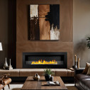 Camino a bioetanolo da parete Siena 120x40 Nero Divina Fire ambientazione