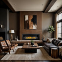 Camino a bioetanolo da parete Siena 120x40 Nero Divina Fire Fire ambientazione