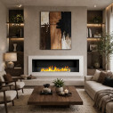 Camino a bioetanolo da parete Siena 120x40 Bianco Divina Fire ambientazione