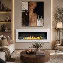 Camino a bioetanolo da parete Siena 120x40 Bianco Divina Fire ambientazione