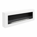 Camino a bioetanolo da parete Siena 120x40 Bianco Divina Fire vista
