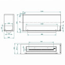 Camino a bioetanolo da incasso ad angolo 120×50 Urano 120 DX Topline Divina Fire dimensioni