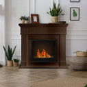 Camino a bioetanolo da terra Cambridge in legno Marrone 110x36x100 Divina Fire ambientazione