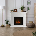 Camino a bioetanolo da terra Cambridge in legno Bianco 110x36x100 Divina Fire ambientazione