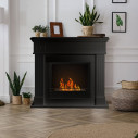 Camino a bioetanolo da terra Cambridge in legno Nero 110x36x100 Divina Fire ambientazione