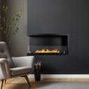 Camino a bioetanolo da incasso ad angolo 90x45 Sutri 90 SX Divina Fire ambientazione