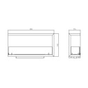 Camino a bioetanolo da incasso ad angolo 90x45 Sutri 90 SX Divina Fire dimensioni