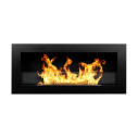 Camino a bioetanolo da parete o incasso Livorno Nero 90x12x40 con vetro Divina Fire vista