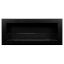 Camino a bioetanolo da parete o incasso Livorno Nero 90x12x40 con vetro Divina Fire vista