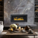 Camino a bioetanolo da parete Siena 90x12x40 Nero Divina Fire ambientazione