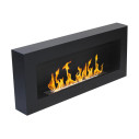 Camino a bioetanolo da parete Siena 90x12x40 Nero Divina Fire vista