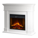 Camino elettrico da terra Cambridge in legno Bianco 110x36x100 Divina Fire vista