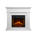 Camino elettrico da terra Cambridge in legno Bianco 110x36x100 Divina Fire vista