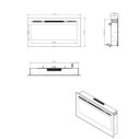 Camino elettrico da parete a incasso Chicago 101,6x14x54,6 Divina Fire dettaglio