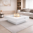 Camino a bioetanolo da terra per interno esterno Panarea Bianco 70x70x35 Divina Fire ambientazione