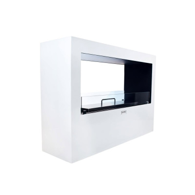 Camino a bioetanolo da terra per interno esterno Giotto S Bianco 100x30x70