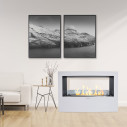 Camino a bioetanolo da terra per interno esterno Giotto S Bianco 100x30x70 Divina Fire ambientazione