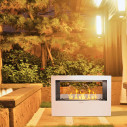 Camino a bioetanolo da terra per interno esterno Giotto S Bianco 100x30x70 Divina Fire ambientazione