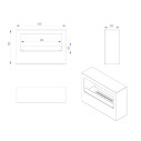 Camino a bioetanolo da terra per interno esterno Giotto S Bianco 100x30x70 Divina Fire dimensioni
