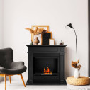 Camino a bioetanolo biocamino da terra Jefferson Nero 89,5x90,5x28 Divina Fire ambientazione