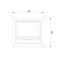 Camino a bioetanolo da terra Stoccolma in legno bianco 75x28x70 Divina Fire dimensioni