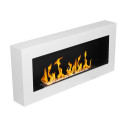 Camino a bioetanolo da parete Siena 90x12x40 Bianco  Divina Fire vista