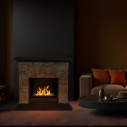 Camino a bioetanolo da terra Belluno finta pietra 105x38x100 Divina Fire ambientazione