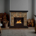 Camino a bioetanolo da terra Belluno finta pietra 105x38x100 Divina Fire ambientazione