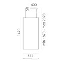 Artemide Discovery Space Rectangular lampada a sospensione dimensioni